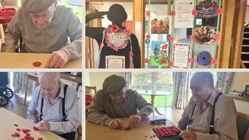 Remembrance arts and crafts at Woodside Court care home